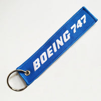 Thumbnail for 1 PC BOEING 747 KEYCHAIN NEW FASHION TRINKET PHONE STRAP BLACK EMBROIDERY - PILOTSX