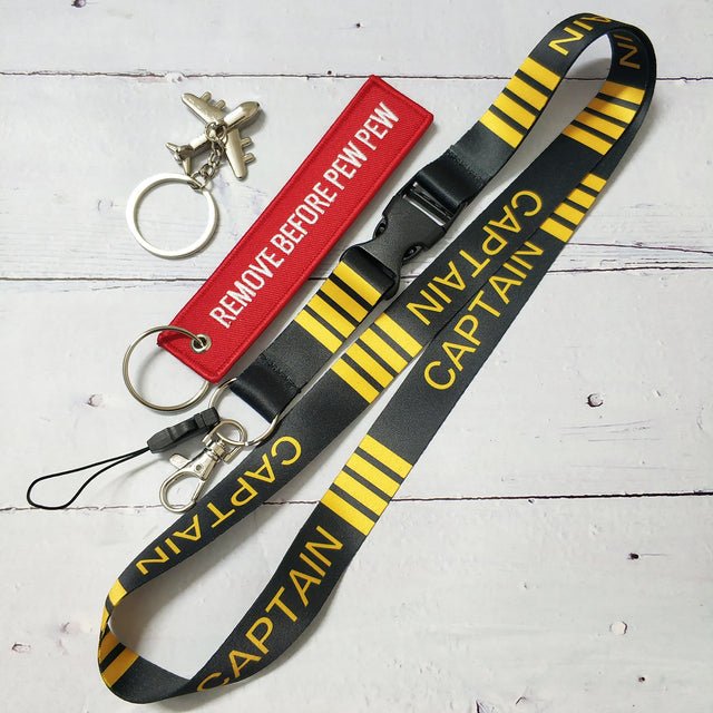 1 SET ENGINEER LANYARDS KEYCHAINS NECK STRAP KEY CHAIN - PILOTSX