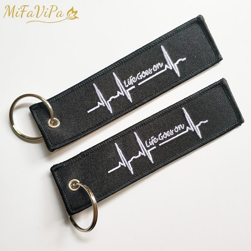 10 PCS EMBROIDERY HEARTBEAT KEYCHAIN - PILOTSX