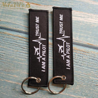 Thumbnail for 10 PCS EMBROIDERY HEARTBEATS KEYCHAIN I AM A PILOT KEY RING - PILOTSX