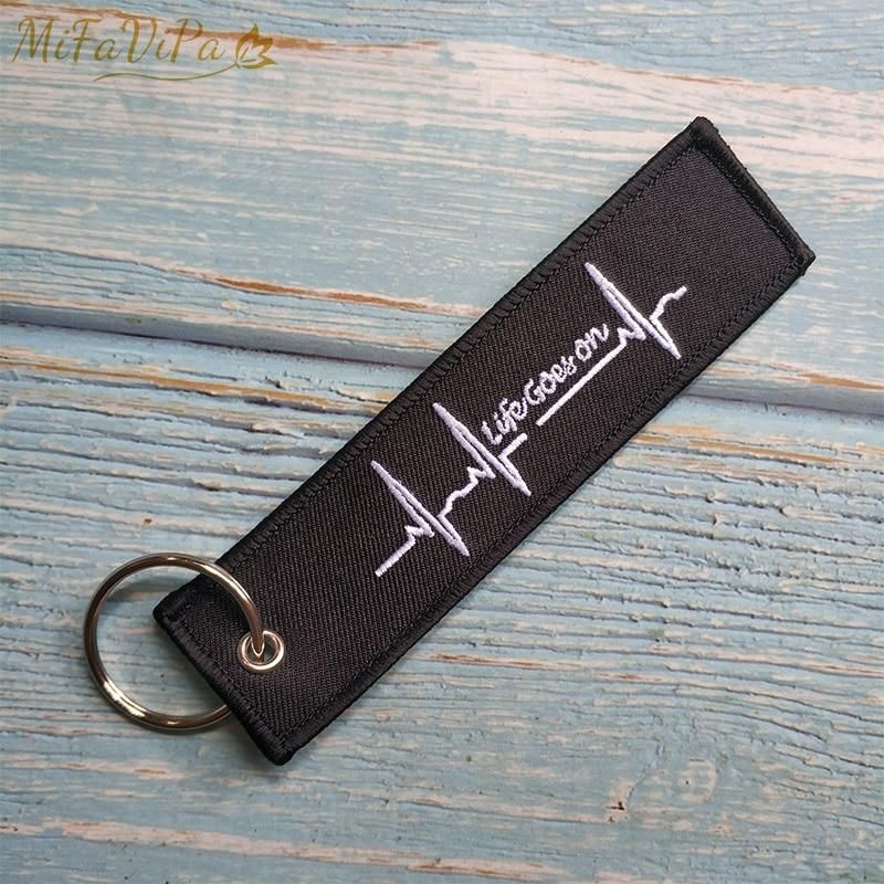 10 PCS HEARTBEAT EMBROIDERY KEY CHAIN - PILOTSX