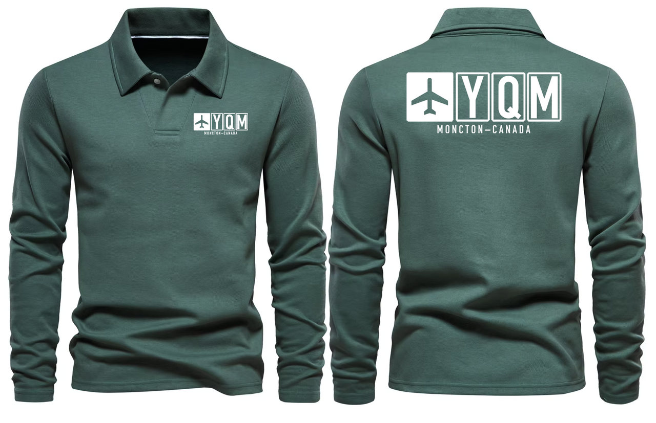YQM AIRPORT LONG SLEEVE POLO