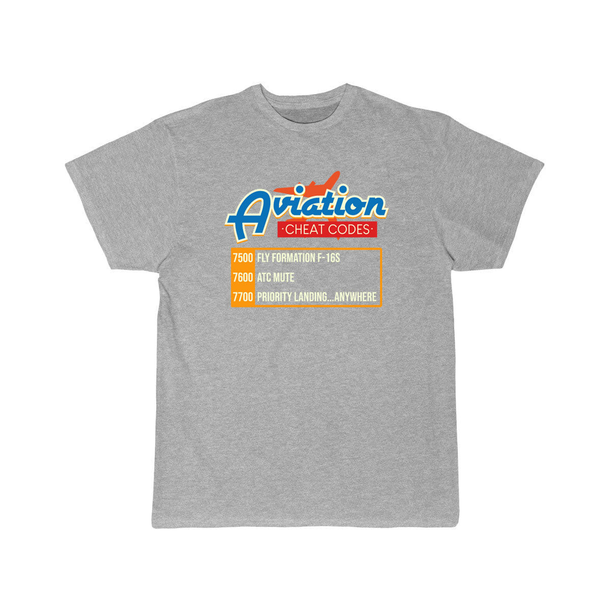 Aviation Cheat Codes print Airplane Pilot ATC T-SHIRT THE AV8R