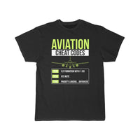 Thumbnail for Aviation Cheat Codes Funny ATC Pilot  T-SHIRT THE AV8R