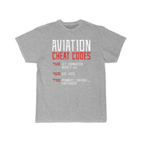 Thumbnail for Aviation Cheat Codes Funny Airplane Humor Pilot T-SHIRT THE AV8R