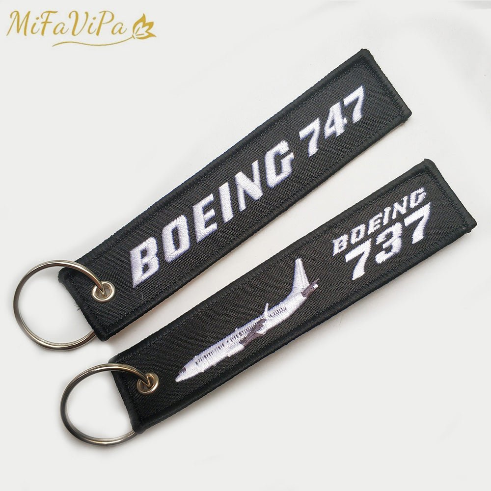 2 PC BOEING 747 FASHION TRINKET KEYCHAIN PHONE STRAP AVIATION RED KEY CHAINS - PILOTSX