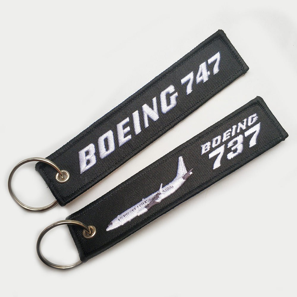 2 PC BOEING 747 FASHION TRINKET KEYCHAIN PHONE STRAP AVIATION RED KEY CHAINS - PILOTSX