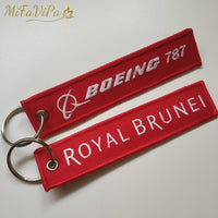 Thumbnail for 2 PCS A ROYAL BRUNEI B BOEING 787 EMBROIDERY KEY CHAINS - PILOTSX