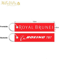 Thumbnail for 2 PCS A ROYAL BRUNEI SIDE B BOEING 787 EMBROIDERY KEY CHAIN - PILOTSX