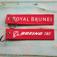 Thumbnail for 2 PCS A ROYAL BRUNEI SIDE B BOEING 787 EMBROIDERY KEY CHAIN - PILOTSX