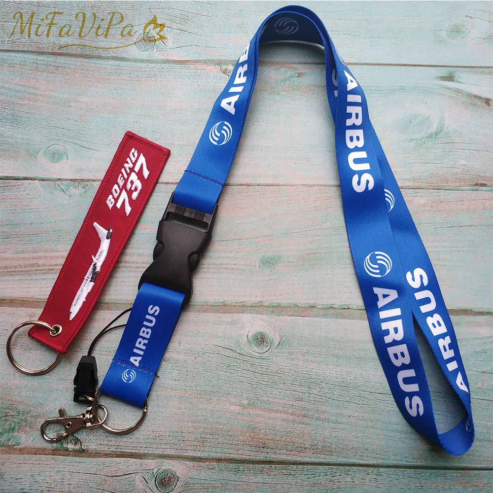 2 PCS AIRBUS SLEUTELHANGE LUFTHANSA KEYCHAIN AIRBUS NECK STRAP - PILOTSX