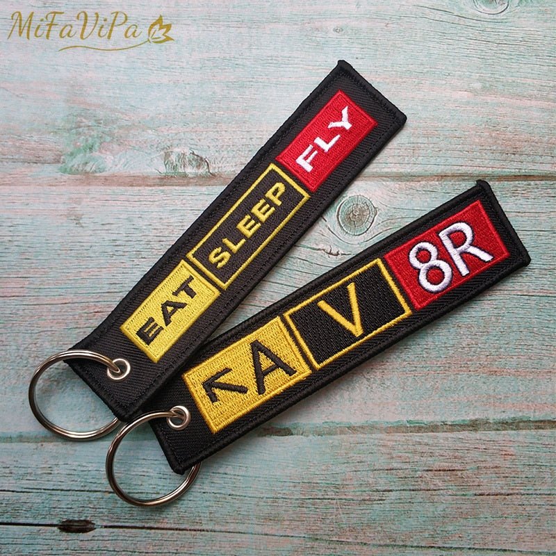 2 PCS AV8R KEYRING EAT SLEEP FLY KEYCHAIN - PILOTSX