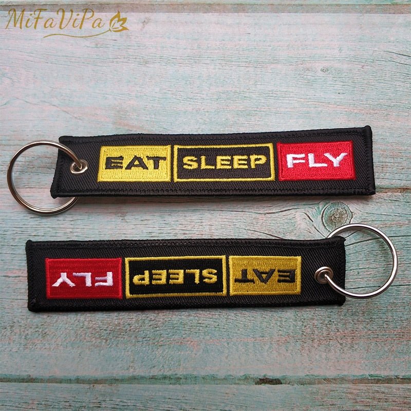 2 PCS AV8R KEYRING EAT SLEEP FLY KEYCHAIN - PILOTSX