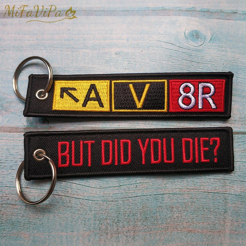 2 PCS AV8R SLEUTELHANGER EMBROIDERY FUNNY KEYCHAIN - PILOTSX