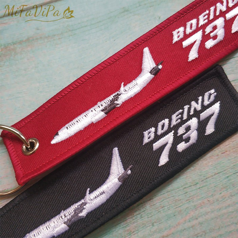 2 PCS BLACK BOEING 737 SLEUTELHANGE KEYCHAIN - PILOTSX