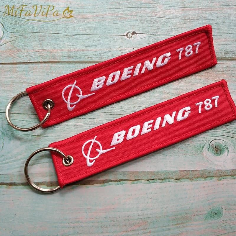 2 PCS BOEING 787 AIRCRAFT EMBROIDERY KEY CHAIN - PILOTSX