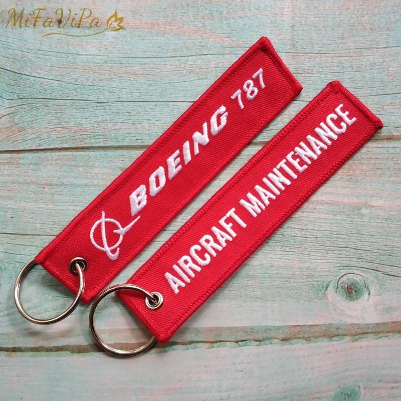 2 PCS BOEING 787 AIRCRAFT EMBROIDERY KEY CHAIN - PILOTSX