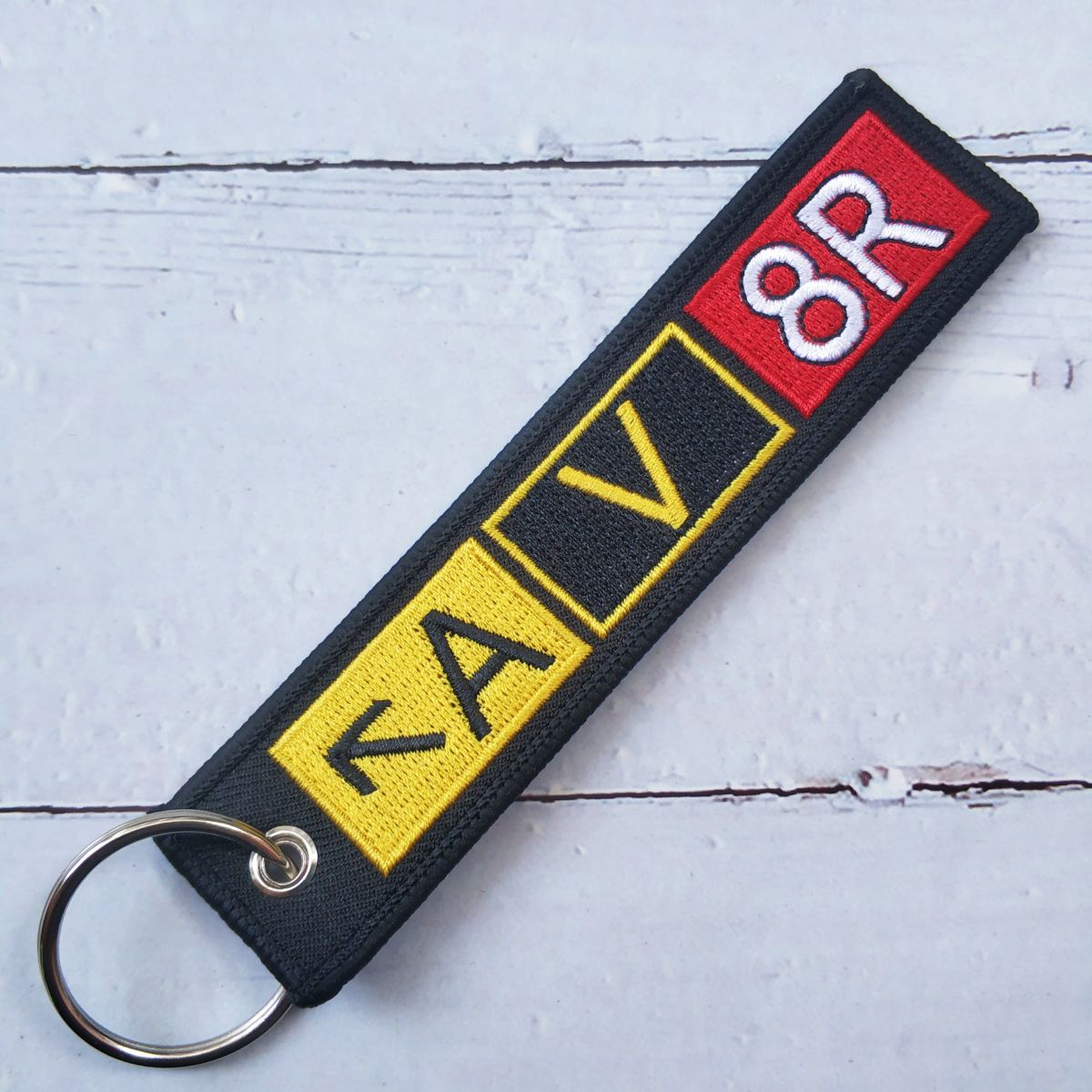 2 PCS EMBROIDERY AV8R KEYRING WOVEN PILOT AVIATOR KEYCHAIN AIRCRAFT KEY CHAIN - PILOTSX