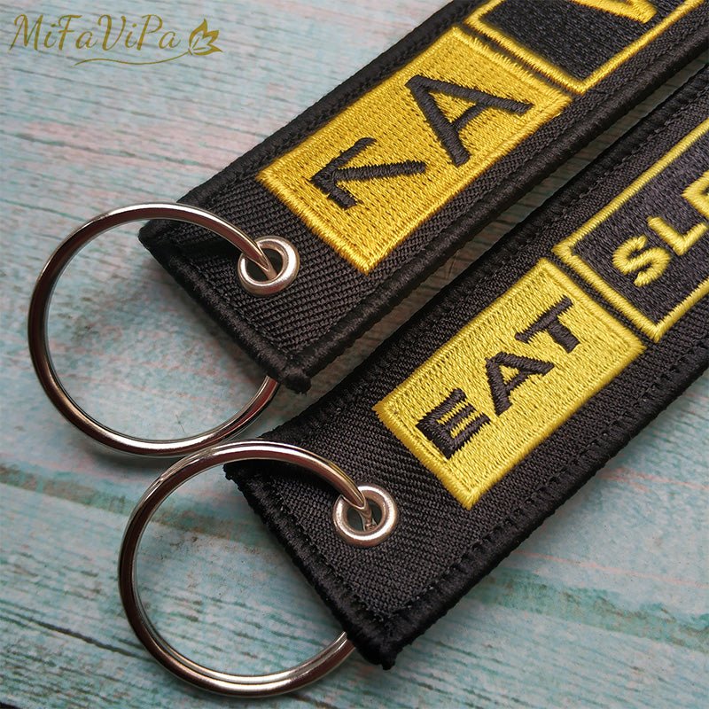 2 PCS FASHION BLACK CESSNA LANYARDS NECK STRAP CHAVEIRO EAT SLEEP FLY KEY CHAIN - PILOTSX