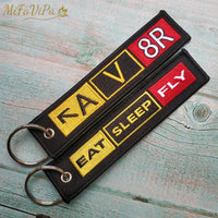 Thumbnail for 2 PCS FASHION BLACK CESSNA LANYARDS NECK STRAP CHAVEIRO EAT SLEEP FLY KEY CHAIN - PILOTSX