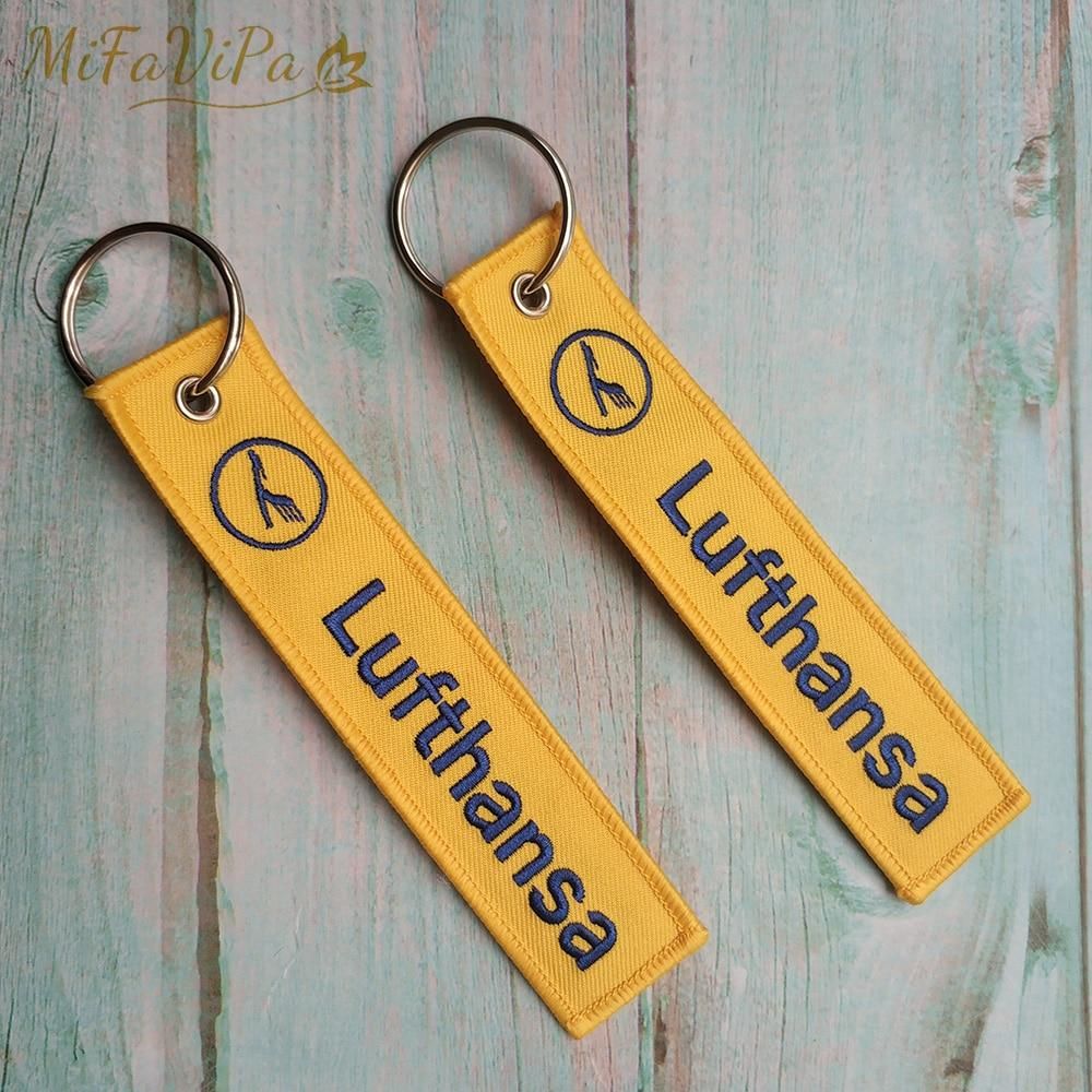 2 PCS LUFTHANSA EMBROIDERY KEY CHAIN - PILOTSX