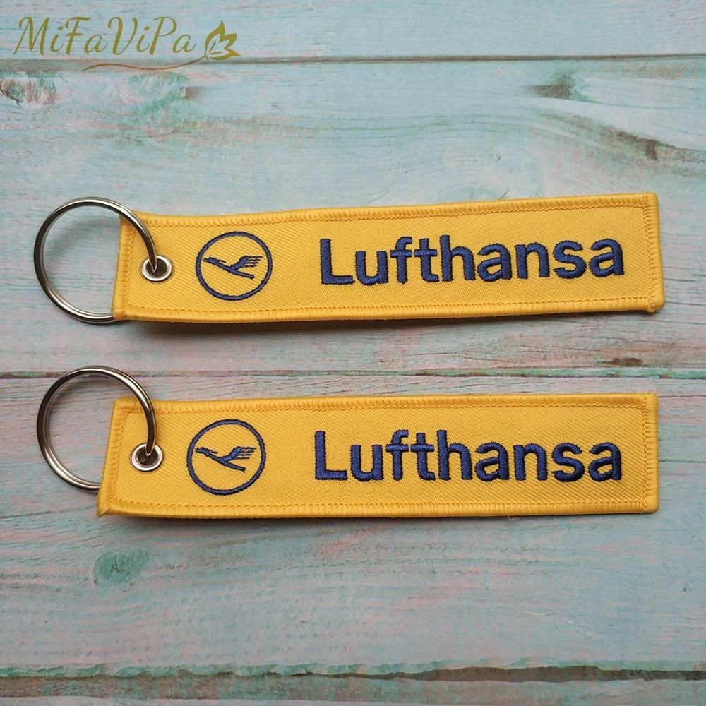 2 PCS LUFTHANSA EMBROIDERY KEY CHAIN - PILOTSX