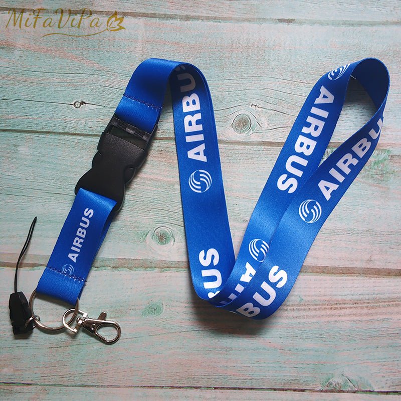 2 PCS LUFTHANSA SLEUTELHANGE BLUE AIRBUS KEYCHAIN NECK STRAP - PILOTSX