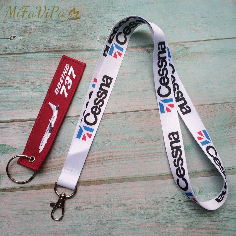 2 PCS RED BOEING 737 CHAVEIRO KEYCHAIN CESSNA LANYARDS NECK STRAP - PILOTSX