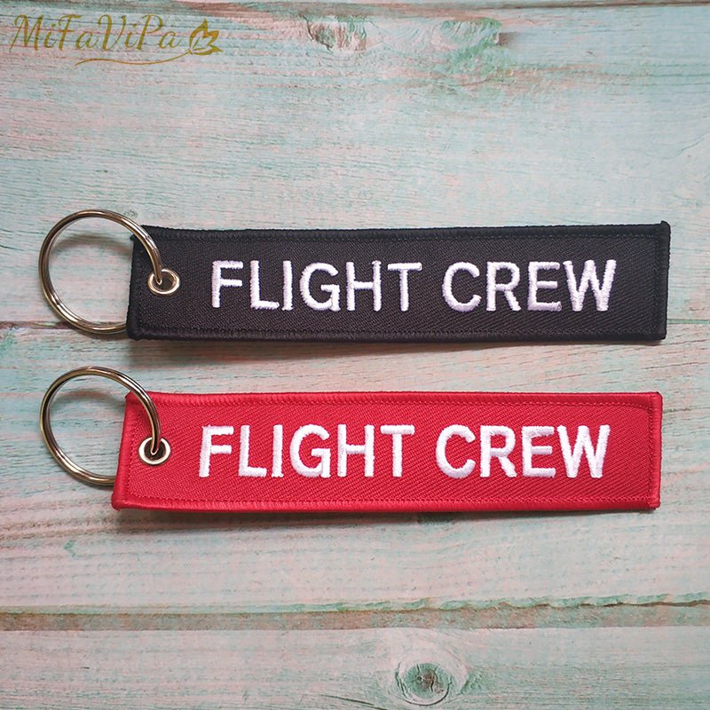 2 PCS RED FLIGHT CREW KEYCHAIN FASHION TRINKET PHONE STRAP BLACK EMBROIDERY KEYCHAINS - PILOTSX