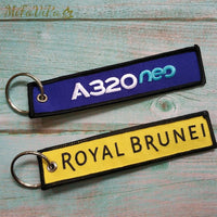 Thumbnail for 2 PCSA ROYAL BRUNEI SIDE B A320 EMBROIDERY KEY CHAIN - PILOTSX