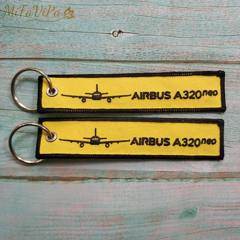 2 PCS/LOT BOEING A320 EMBROIDERY KEY CHAINS - PILOTSX