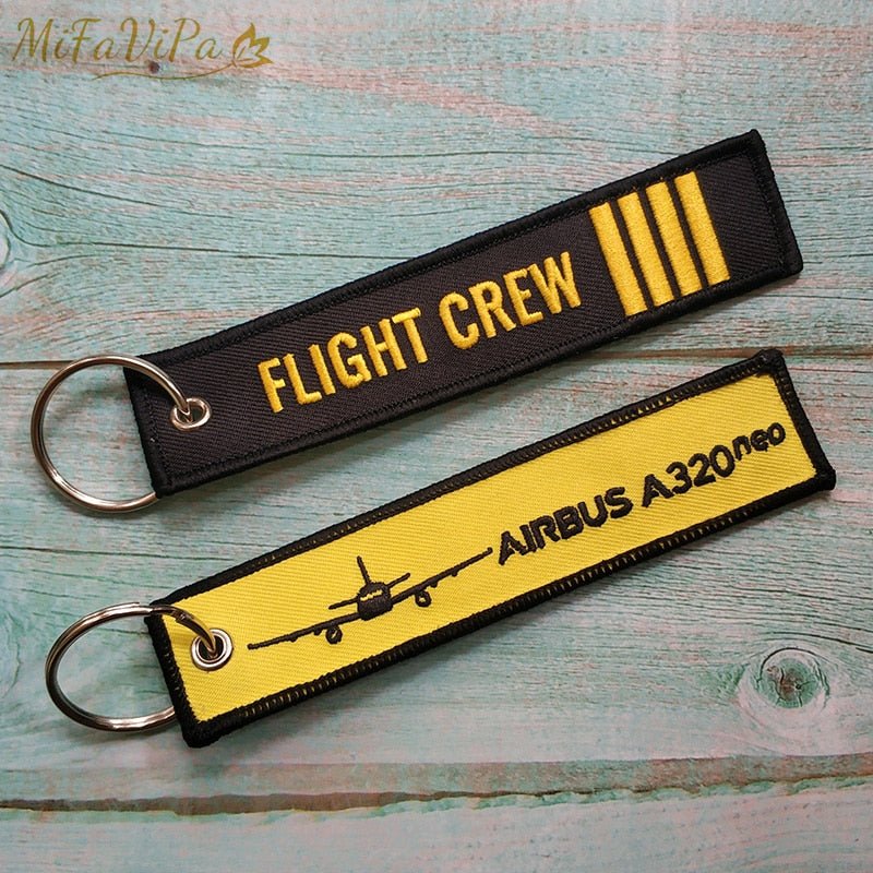 2 PCS/LOT BOEING A320 EMBROIDERY KEY CHAINS - PILOTSX