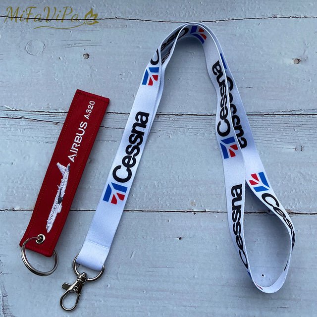 2 PCS/SET AIRBUS A310 CHAVEIRO KEYCHAIN CESSNA LANYARDS NECK STRAP - PILOTSX