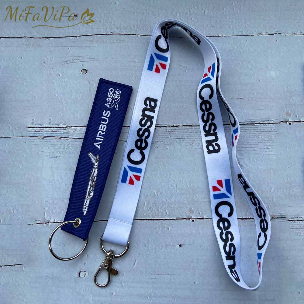 2 PCS/SET AIRBUS A350 CHAVEIRO KEYCHAIN CESSNA LANYARDS NECK STRAP - PILOTSX