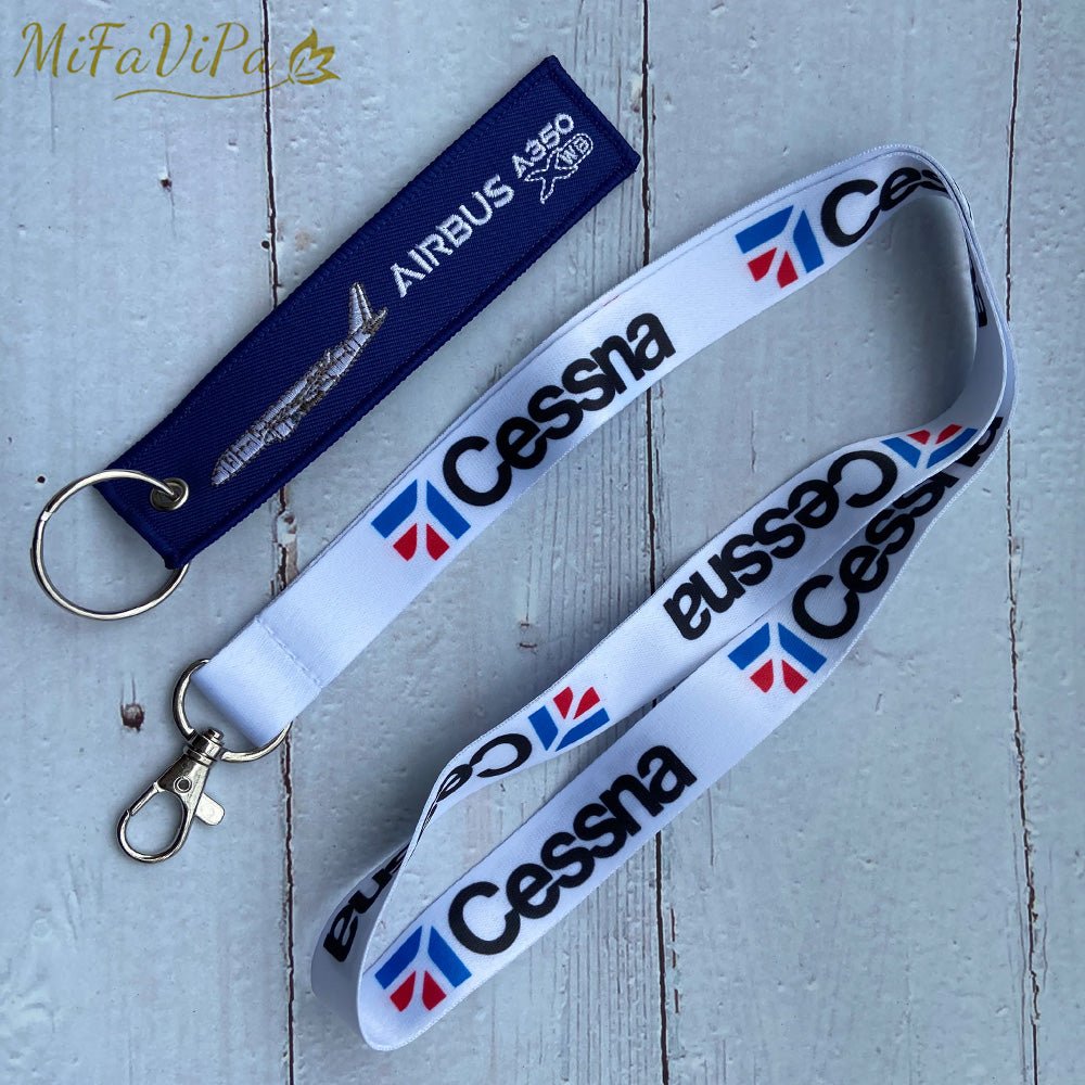 2 PCS/SET AIRBUS A350 CHAVEIRO KEYCHAIN CESSNA LANYARDS NECK STRAP - PILOTSX