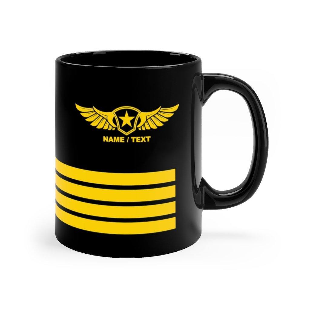 3 OR 4 STRIPES BLACK MUG 11OZ MUG - PILOTSX