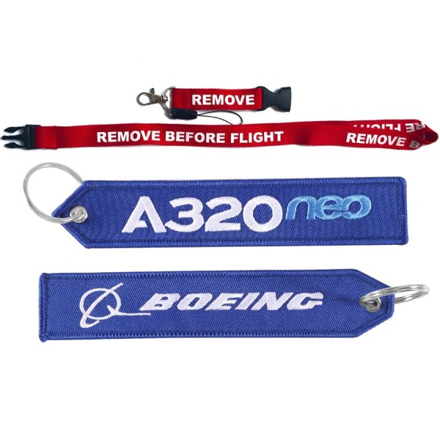 3 PCS AIRBUS BOEING BORN TO FLY EMBROIDERY KEY CHAIN - PILOTSX