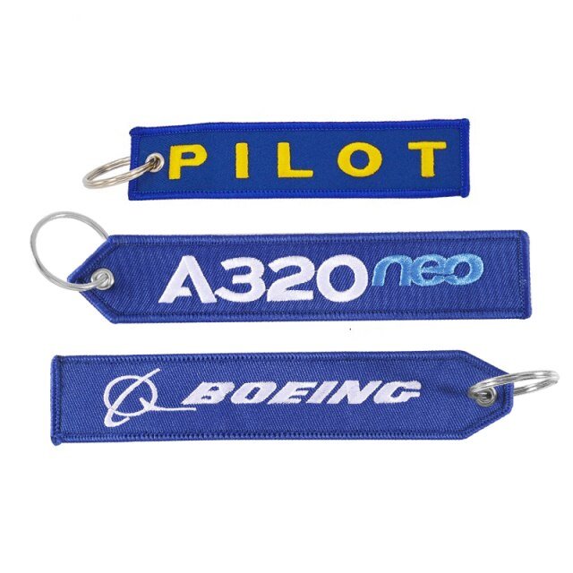 3 PCS AIRBUS BOEING BORN TO FLY EMBROIDERY KEY CHAIN - PILOTSX