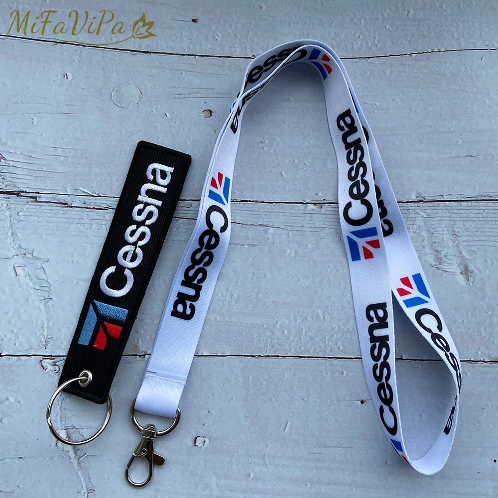 3 PCS/SET CESSNA LANYARDS NECK STRAP KEYCHAIN - PILOTSX