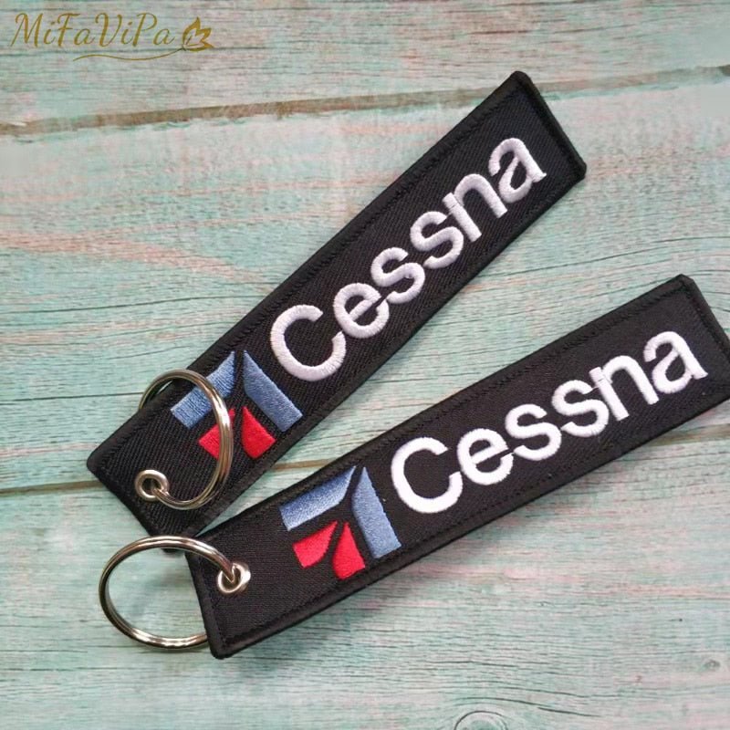 3PCS CESSNA FLIGHT CREW EMBROIDERY KEY CHAIN - PILOTSX