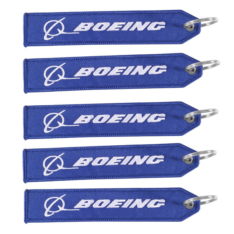 5 PCS BLUE BOEING KEYCHAIN EMBROIDERY KEY RING CHAIN - PILOTSX