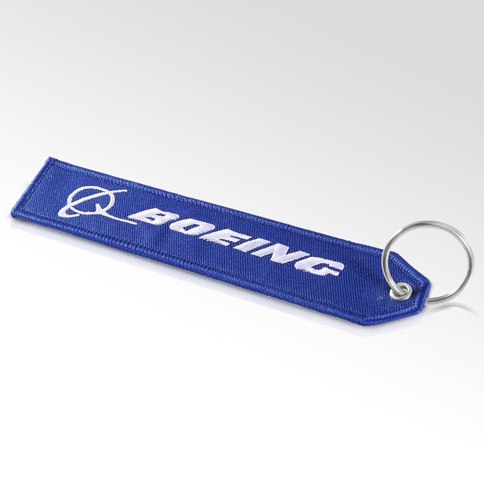 5 PCS BLUE BOEING KEYCHAIN EMBROIDERY KEY RING CHAIN - PILOTSX