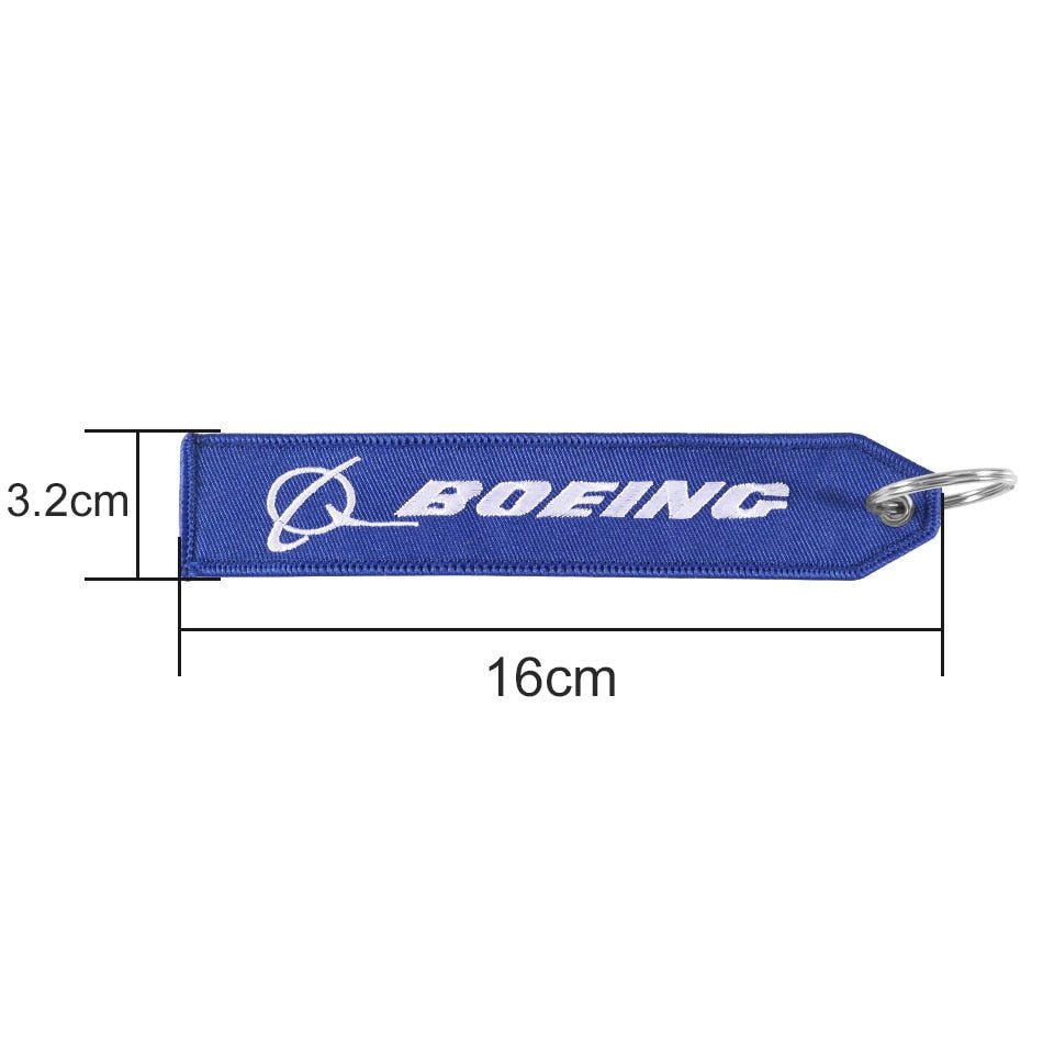 5 PCS BLUE BOEING KEYCHAIN EMBROIDERY KEY RING CHAIN - PILOTSX