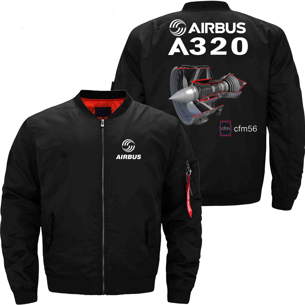 AIRBUS A320 CFM 56  turbofan aircraft engines Ma-1 Bomber Jacket Flight Jacket Aviator Jacket THE AV8R