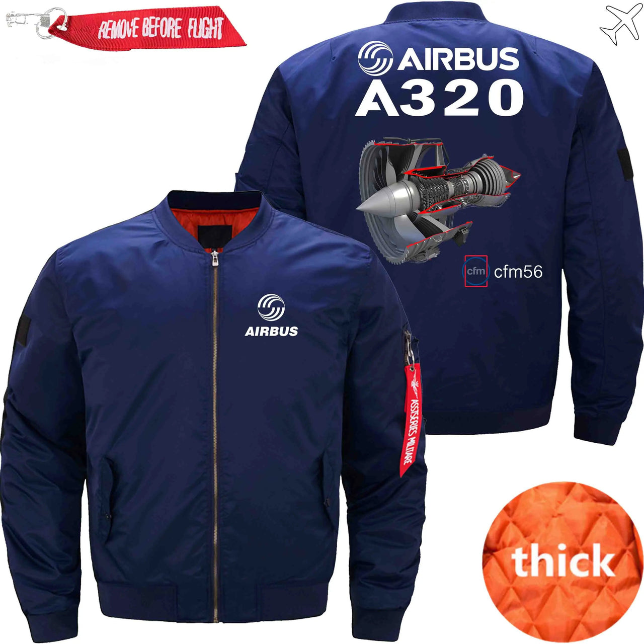 AIRBUS A320 CFM 56  turbofan aircraft engines Ma-1 Bomber Jacket Flight Jacket Aviator Jacket THE AV8R