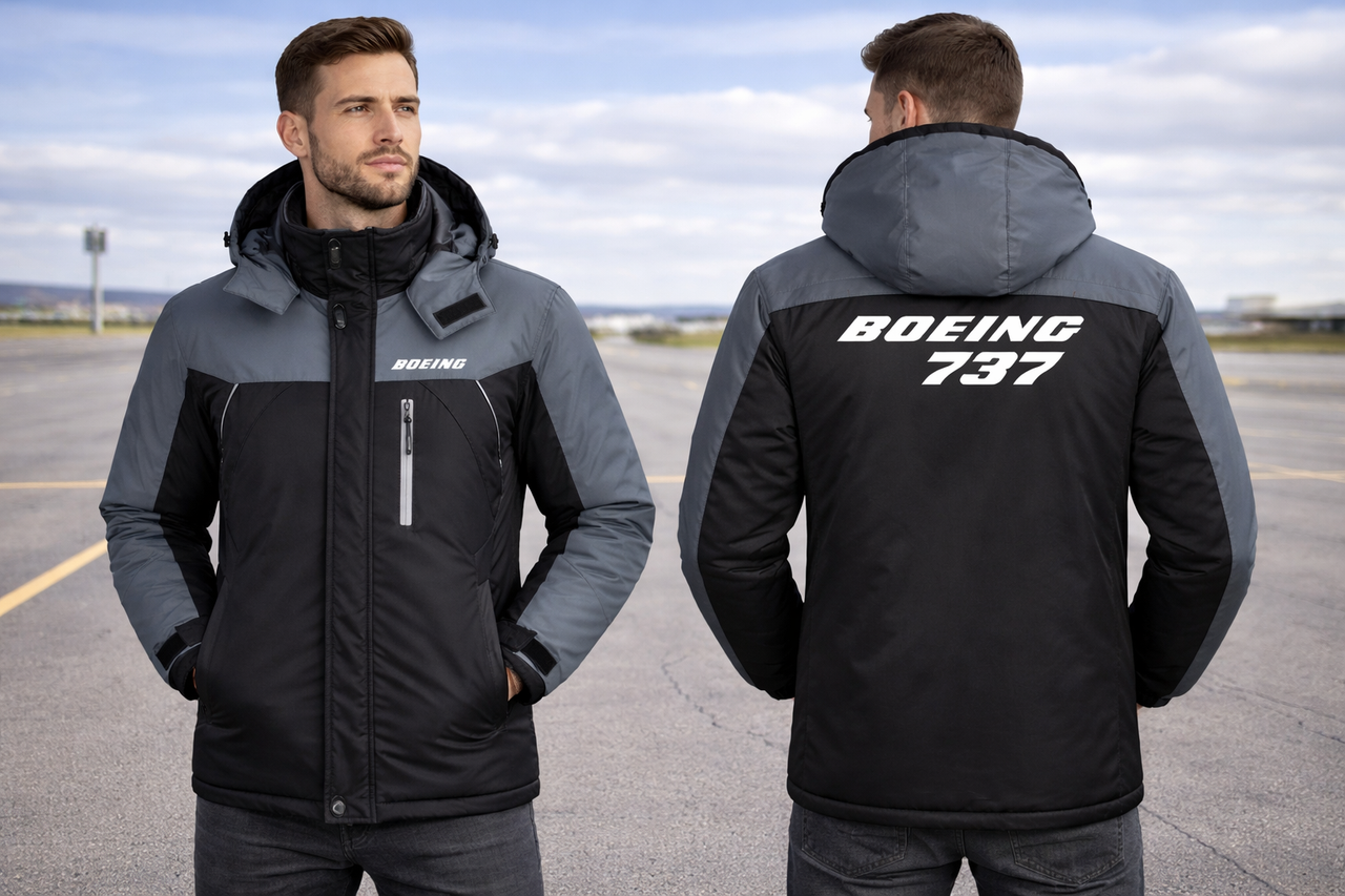 Boeing 737 Winter Jacket - Water-Resistant, Snow & Wind Resistant, Slim Fit with Utility Pocket