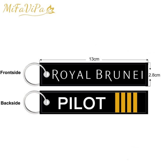 A ROYAL BRUNEI B PILOT EMBROIDERY KEY CHAIN - PILOTSX