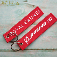 Thumbnail for A ROYAL BRUNEI SIDE B BOEING 787 EMBROIDERY KEY CHAIN - PILOTSX