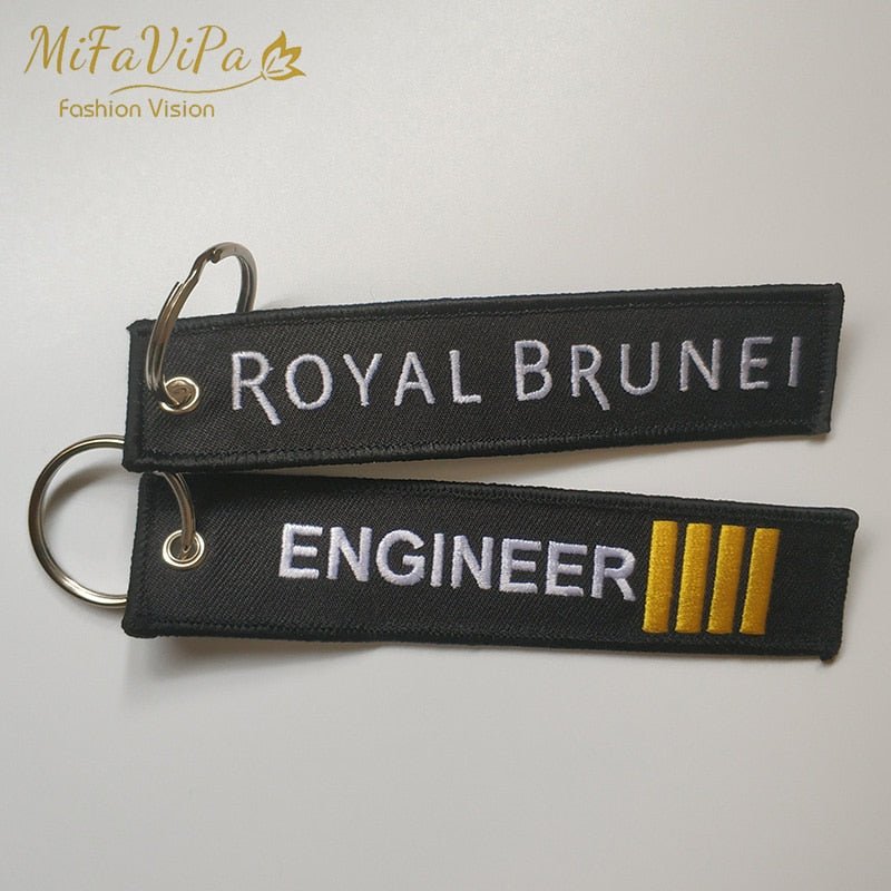 A ROYAL BRUNEI SIDE B ENGINEER EMBROIDERY KEY CHAIN - PILOTSX