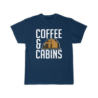 Thumbnail for Coffee And Cabins Caffeine Lover Outdoor Camper T-SHIRT THE AV8R